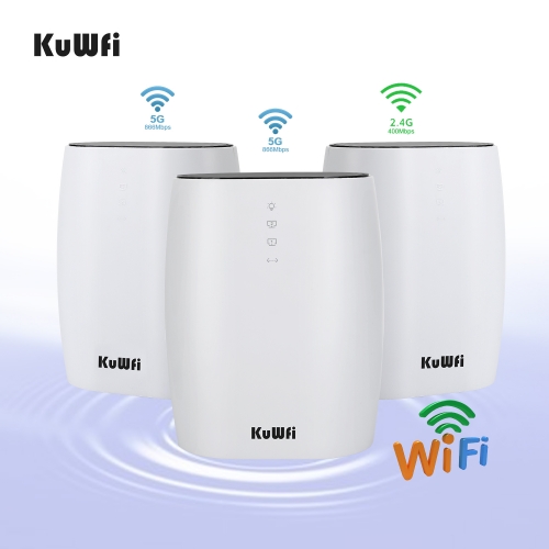 KuWFi Dual Band 2.4G&5.8G Home Mesh WiFi Router System 3-Pack AC3600 Roaming