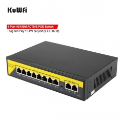 48V POE Switch 10/100/1000mbps Ethernet Switch 8Port Gigabit Switcher RJ45 Hub 8Port POE + 2Port Uplink Distance 50-100M