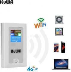 KuWFi Portable Mobile 4G LTE Hotsapot Router 5200mAH 150Mbps cat4 SIM Card Work with EU Asia