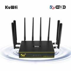 KuWFi 5G WiFi Router Dual Band 1800Mbps SIM Card 5G CPE Gigabit WAN/LAN port 128User