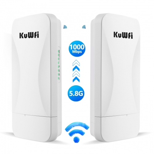 KuWFi 12dBi 5.8Ghz 900Mbps Wireless Bridge 1-5km Point to Point Wireless Bridge