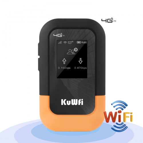 KuWF 2100mAh mobile wifi router 4g lte unlocked pocket wifi router with sim card slot