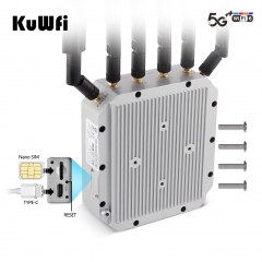 Dual band KuWFi 5g router wifi 6 unlocked waterproof outdoor 5g cpe router with sim card slot