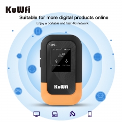 KuWF 2100mAh mobile wifi router 4g lte unlocked pocket wifi router with sim card slot