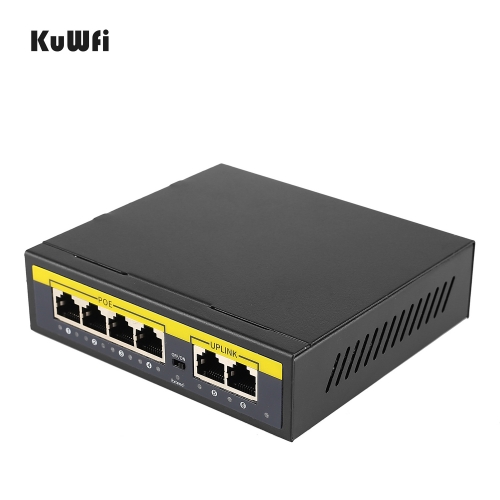 KuWFi POE Switch Ethernet Switches With 4 Port For IP Camera/Wireless AP/Wifi Router 10/100/100M Smart Switch