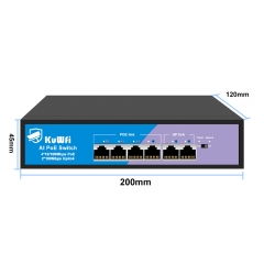 10/100Mbps 6 Port Poe Switch with 2 Uplink Network Switch for IP Camera
