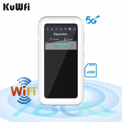 KuWFi eSim router mobile wifi router 5g 4500mah 5G NR SA NSA WiFi 6 Mobile wifi router