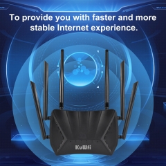 KuWFi Dual Band 4G LTE 1200M WiFi5 Wireless Router with Gigabit Ports