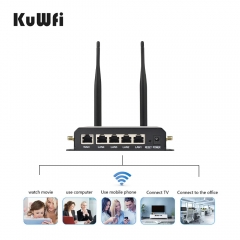 Wall-mounted KuWFi wifi router 2.4ghz 300mbps lte 4g wireless router 4 Lan ports