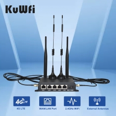 Wall-mounted KuWFi wifi router 2.4ghz 300mbps lte 4g wireless router 4 Lan ports