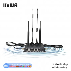 Wall-mounted KuWFi wifi router 2.4ghz 300mbps lte 4g wireless router 4 Lan ports