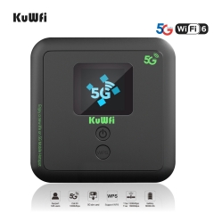 NSA/SA 2.5Gbps KuWFi 6000mAh wifi router 5g dual band 128users portable 5g wifi router with sim card slot